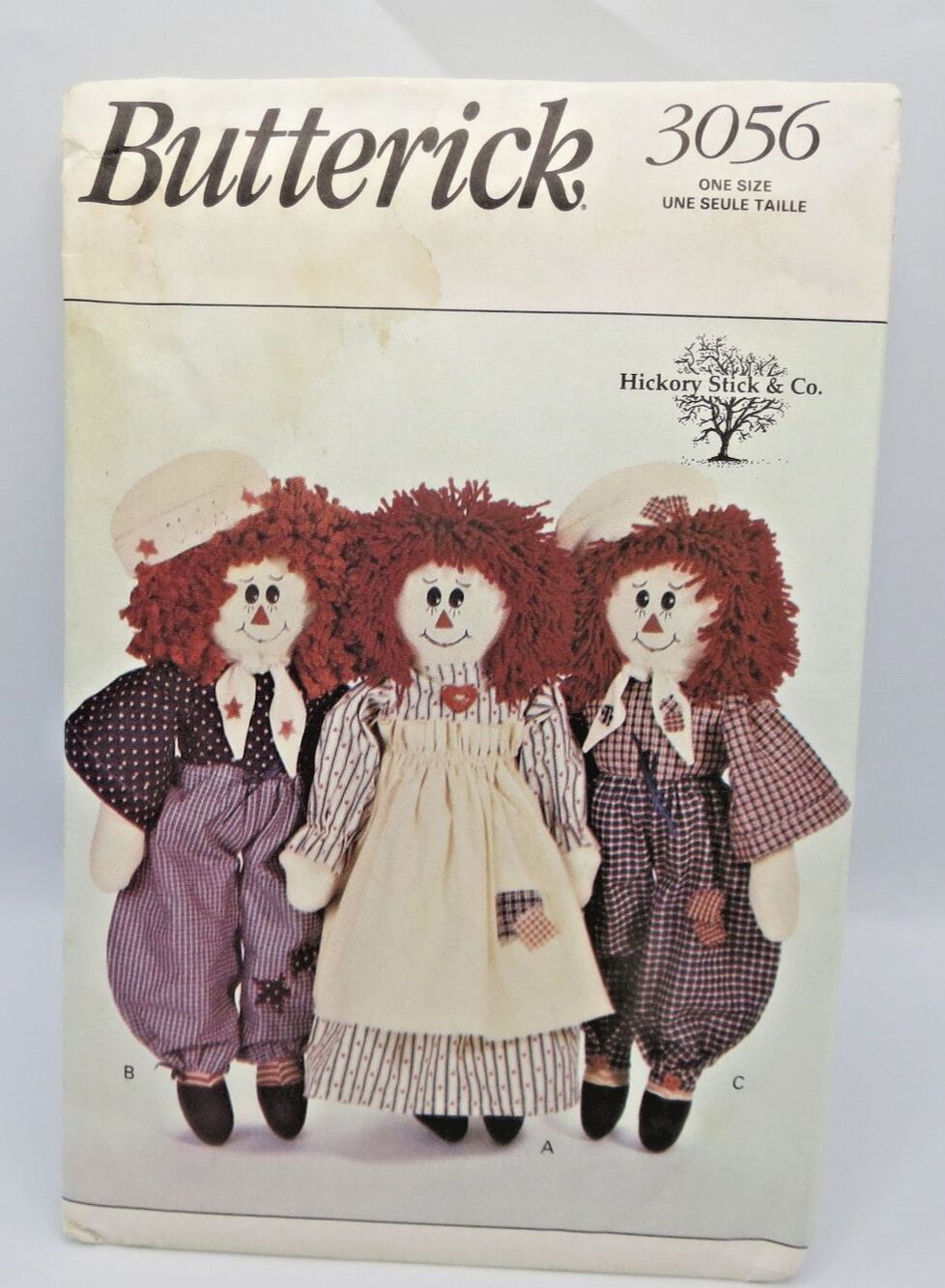 Butterick Rag Doll & Clothes  Pattern #3056 Vintage 1993 Uncut
